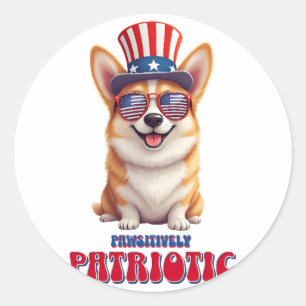 Adesivo Corgi Patriótico - Pawsitivamente Patriótico