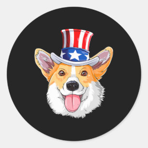 Adesivo Corgi Pet Dogs 4 De Julho Homens De Bandeira Ameri