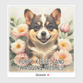 Adesivo Corgi Puppy Kisses - Dia de as mães Sticker