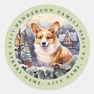 Adesivo Corgi Round Stickers