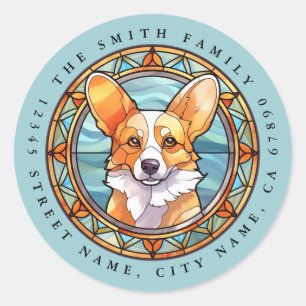 Adesivo Corgi Round Stickers