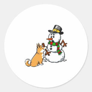 Adesivo Corgi Snowman Christmas