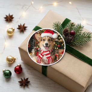 Adesivo Corgi Sorridente Cachorro de Natal Fofo