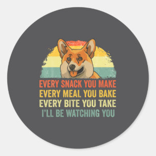 Adesivo Corgi Todo Lanche Que Você Faz Estarei Observando