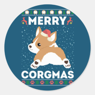 Adesivo Corgi Ugly Christmas Sweet Style Feliz Corgmas