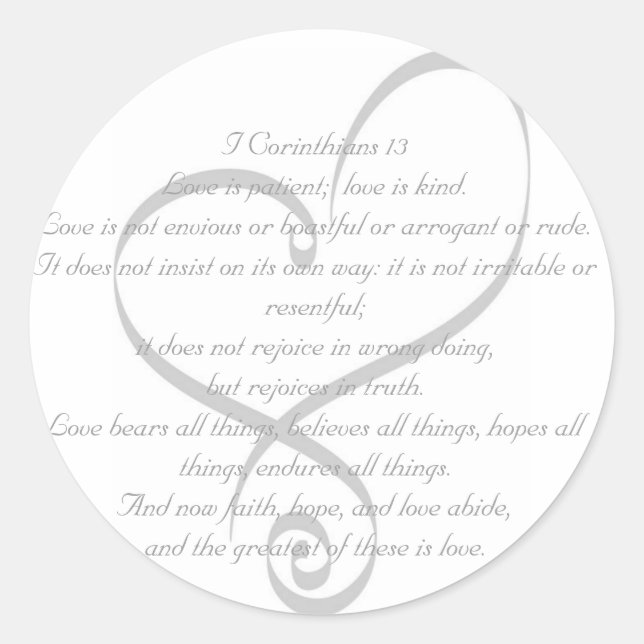 Adesivo Corinthians 13 Love/Wedding Sticker (Frente)