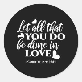 Adesivo Corintianos preto e branco 1 verso de Bíblia 16:14