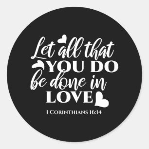 Adesivo Corintianos preto e branco 1 verso de Bíblia 16:14