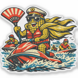 Adesivo Corn Commander Surf Patrol — Vintage Summer Ocean 
