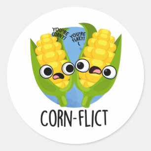 Adesivo Corn-Flict Funny Corn Pun