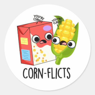 Adesivo Corn-Flict Funny Cornflake Corn Pun