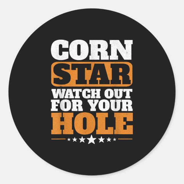 Adesivo Corn Star Cuidado Com O Seu Corno Buraco (Frente)