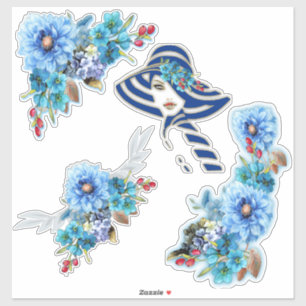 Adesivo Cornflower Blues em Watercolor