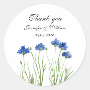 Adesivo Cornflower Flores Selvagens Flores Watercolor Casa