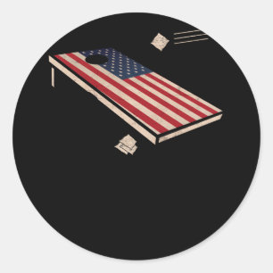 Adesivo Cornhole Patriotic American Flag Vintage