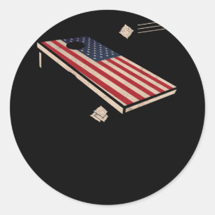 Adesivo Cornhole Patriotic American Flag Vintage