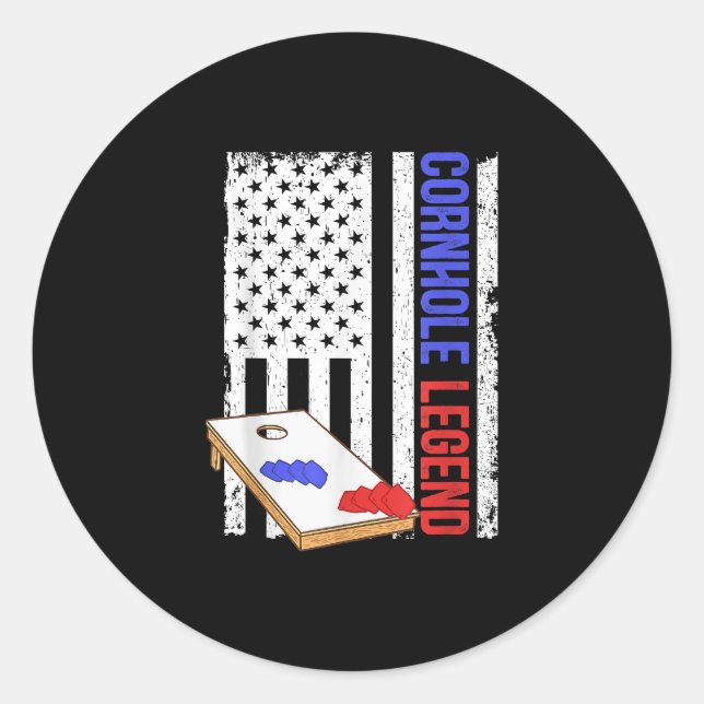 Adesivo Cornhole Player Men American Flag Cornhole (Frente)
