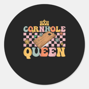 Adesivo Cornhole Queen Groovy Cornhole Mãe Corn Hole