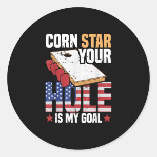 Adesivo Cornhole Tournament Corn Star Seu Buraco É Meu Obj