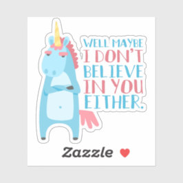 Adesivo Corno Sarcástico Cute tem problemas de confiança