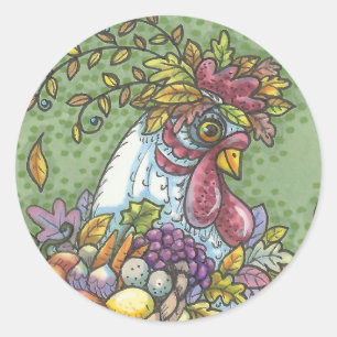 ADESIVO CORNUCOPIA HEN, OBRIGADO A PEDAÇOS DE FRANGO