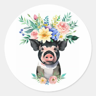Adesivo Coroa aquosa de flor de porco
