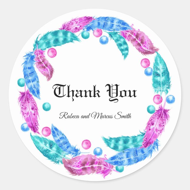 Adesivo Coroa boho fluorescente, elegância de cores vívida (Frente)