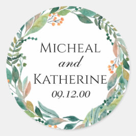 Adesivo Coroa Botânica Aquarela Personalizada