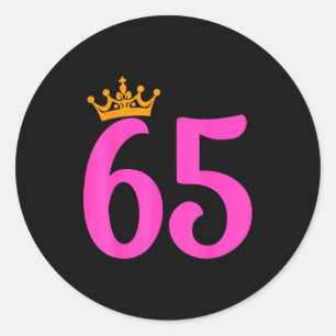 Adesivo Coroa de Aniversário de 65 anos Festa de Aniversár