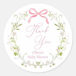 Adesivo Coroa de Arco com Laço Rosa de Flor Silvestre Obri