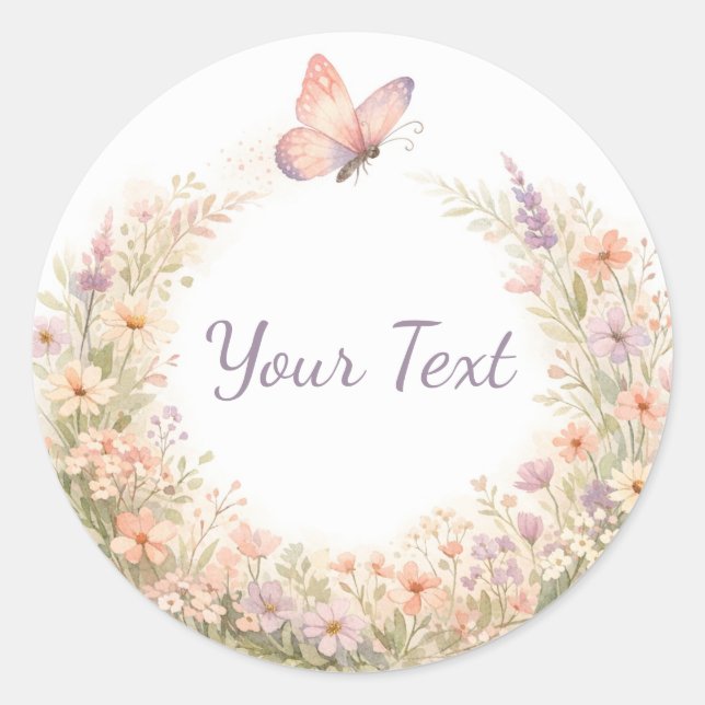 Adesivo Coroa de Borboleta Floral Boho (Frente)