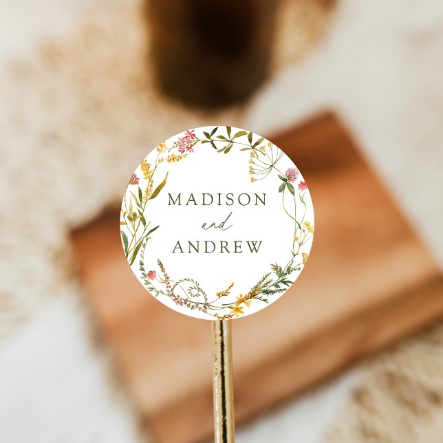Adesivo Coroa de casamento de flores silvestres de verão e (Criador carregado)