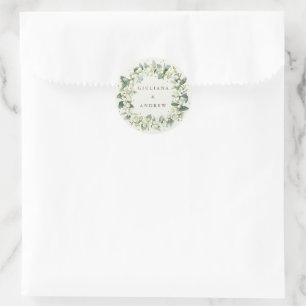 Adesivo Coroa de Casamento Elegante de Snowberry Creme + E