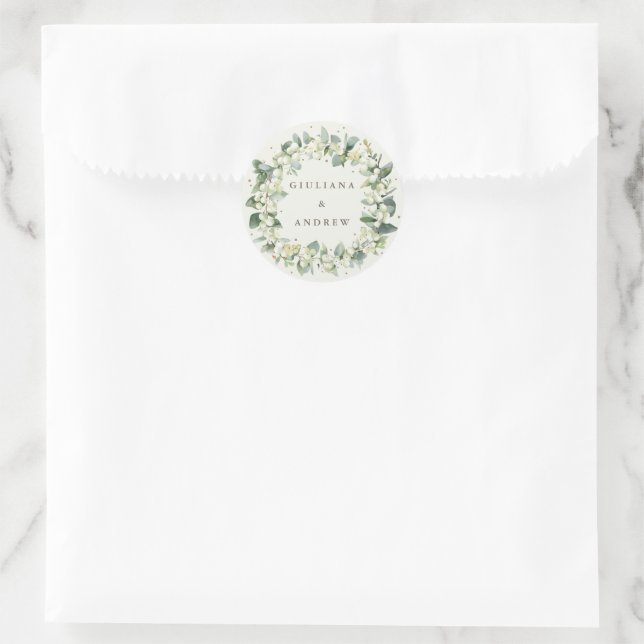 Adesivo Coroa de Casamento Elegante de Snowberry Creme + E (Bolsa)