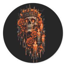 Coroa de Caveira Gótica Halloween Rosas Sombrias A