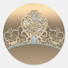 Adesivo Coroa de Coração Princesa Glamouroso Dourado Festa