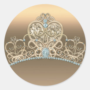Adesivo Coroa de Coração Princesa Glamouroso Dourado Festa