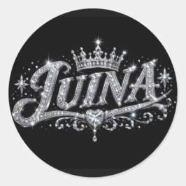 Adesivo Coroa de Diamante de Luxo LUINA com Nome Personali