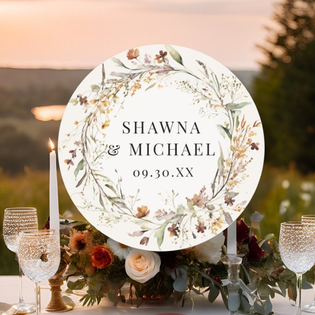 Adesivo Coroa de flores silvestres de outono de outono de  (Criador carregado)