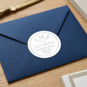 Adesivo Coroa de Folha de Prata Personalizada com Monogram