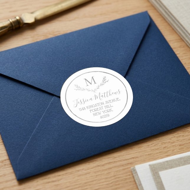 Adesivo Coroa de Folha de Prata Personalizada com Monogram (Criador carregado)