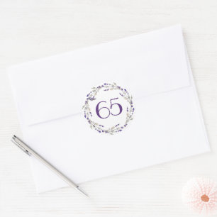 Adesivo Coroa de Lavanda para 65º Aniversário