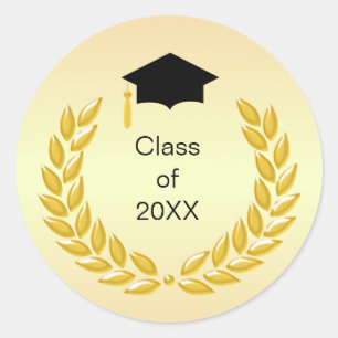 Adesivo Coroa de Louros Classe de Graduação de 20XX