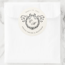 Coroa de Monograma Francês Vintage para Casamento 