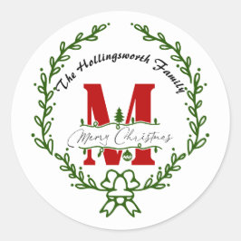 Adesivo Coroa de Natal com Monograma