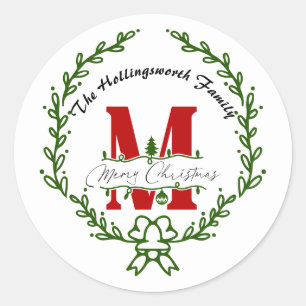 Adesivo Coroa de Natal com Monograma