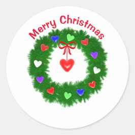 Adesivo Coroa de Natal de Corações