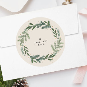 Adesivo Coroa de Natal de Pinheiro Clássico Elegante Féria