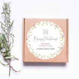 Adesivo Coroa de Natal Dourada Personalizada com Logotipo 