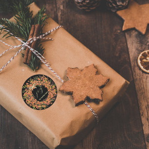 Adesivo Coroa de Natal em Aquarela Joy Bright